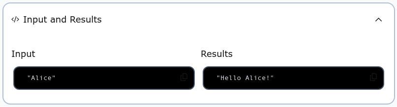 Input and Results