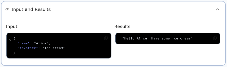 Input and Results